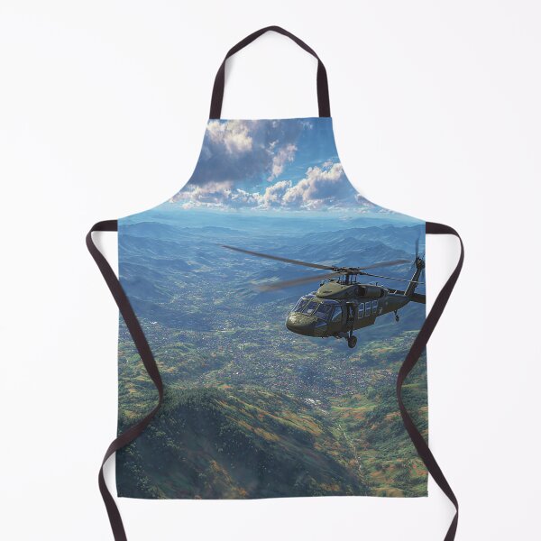Item preview, Combat Black Hawk Landing at Mountain Terrain under Stormy Clouds designed and sold by Skyframe Aviation.