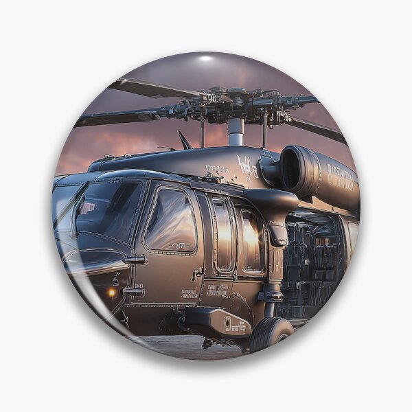 Item preview, Military Black Hawk Awaiting Deployment at Urban Skies amidst Rising Dust designed and sold by Skyframe Aviation.