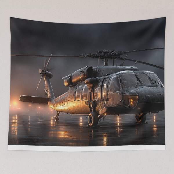 Item preview, The Black Hawk Preparing for Mission at the Ocean Shore on Patrol designed and sold by Skyframe Aviation.