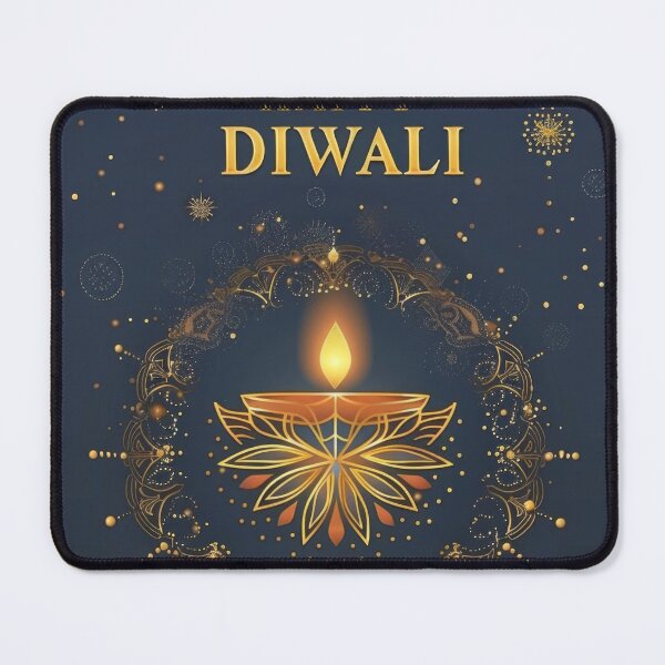 Item preview, Happy Diwali text with floral mandala art and decorative elements, background, AI Generated designed and sold by dvoevnore.