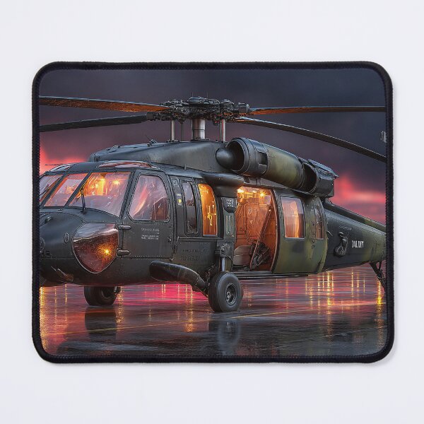 Item preview, Military Black Hawk Stationed at the Forward Operating Base with Blades Turning designed and sold by Skyframe Aviation.