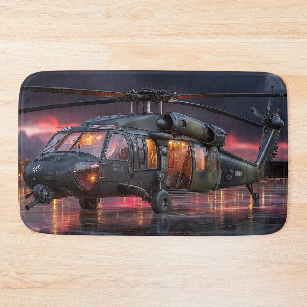 Item preview, Military Black Hawk Stationed at the Forward Operating Base with Blades Turning designed and sold by Skyframe Aviation.