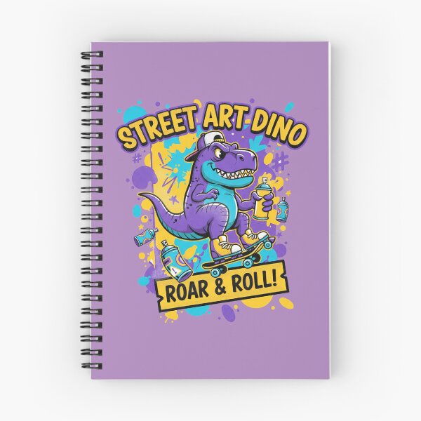 Item preview, Street Art Dino Roar & Roll - Purple Graffiti Skateboard T-Rex designed and sold by AwesomeBeyondLimits.