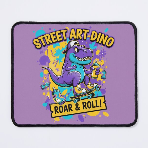 Item preview, Street Art Dino Roar & Roll - Purple Graffiti Skateboard T-Rex designed and sold by AwesomeBeyondLimits.