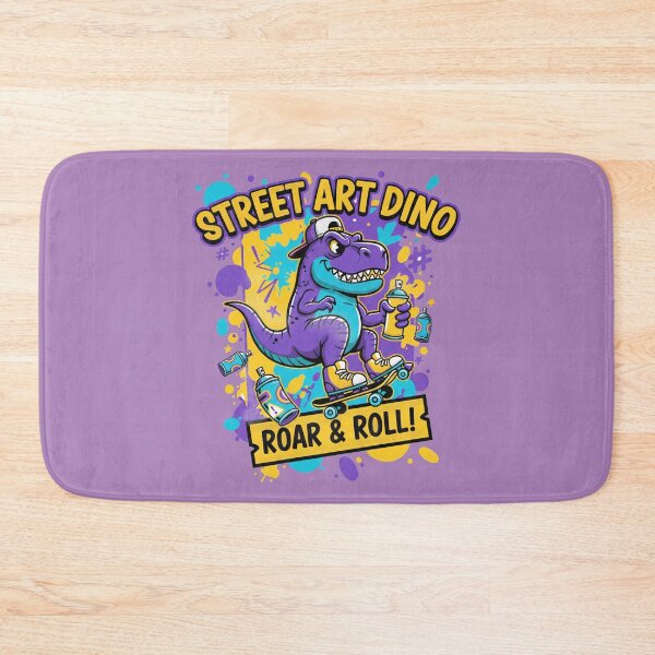 Item preview, Street Art Dino Roar & Roll - Purple Graffiti Skateboard T-Rex designed and sold by AwesomeBeyondLimits.