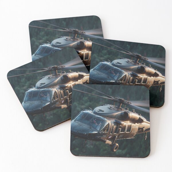 Item preview, The Black Hawk Flying Low Across the Forward Operating Base in Calm Air designed and sold by Skyframe Aviation.
