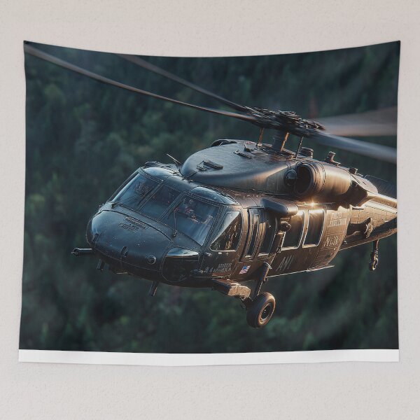 Item preview, The Black Hawk Flying Low Across the Forward Operating Base in Calm Air designed and sold by Skyframe Aviation.