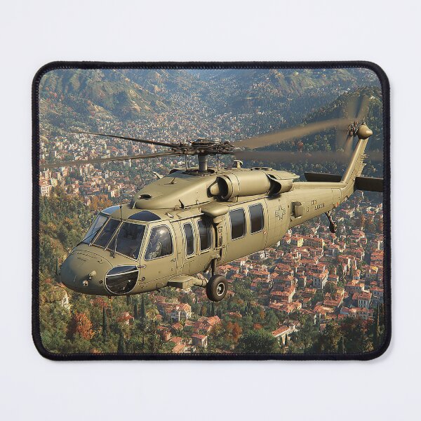 Item preview, Combat Black Hawk Cruising Over the Airfield with Blades Turning designed and sold by Skyframe Aviation.