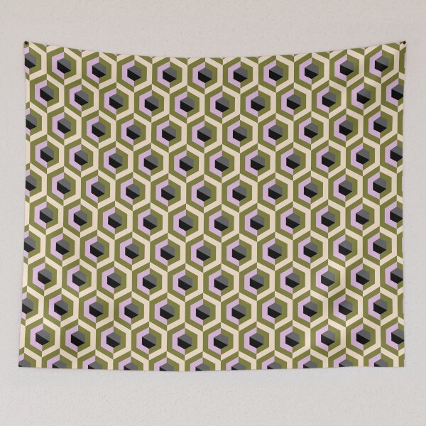 Item preview, Hexagon Polygon Olive Green Color Pattern designed and sold by BeebooDesign.