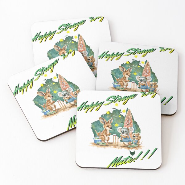 Item preview, Happy Straya Day Mate! Koala Kangaroo Cricket designed and sold by ArtisticDesignsbyLinda.