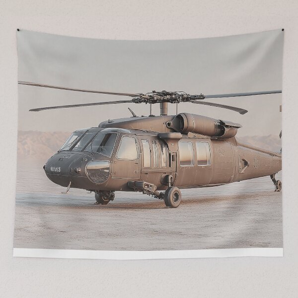 Item preview, Combat Black Hawk Awaiting Deployment at the Base in Calm Air designed and sold by Skyframe Aviation.