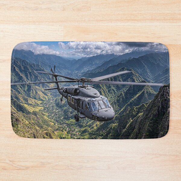 Item preview, Army UH60 Hovering Above the Valley Below in Bright Sun designed and sold by Skyframe Aviation.