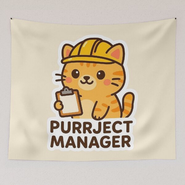 Item preview, Purrject Manager - Cat Construction Boss designed and sold by MiLaKK.