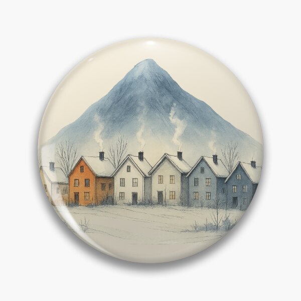 Item preview, Snowy Village Under the Mountain designed and sold by SmilingAnny.