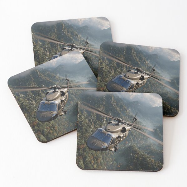 Item preview, UH60 Black Hawk Flying Low Across the Forward Operating Base with Blades Turning designed and sold by Skyframe Aviation.