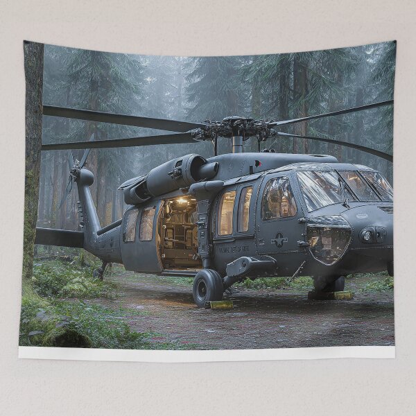Item preview, The Black Hawk Taking Off from the Forest Edge at Dawn designed and sold by Skyframe Aviation.