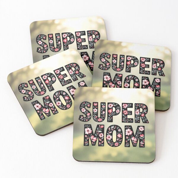 Item preview, super mom floral typography colorful design designed and sold by SmashingDeals.