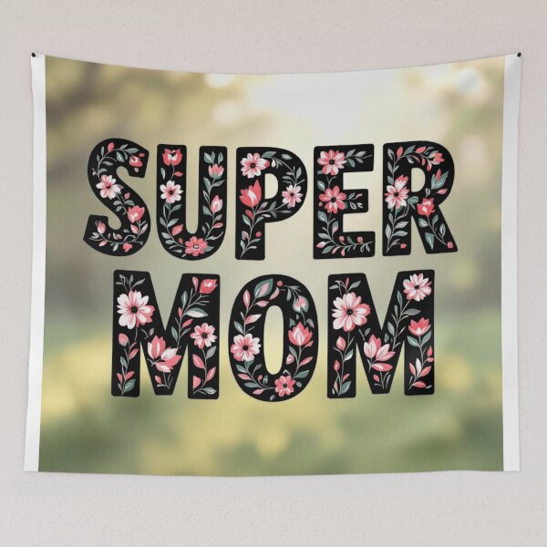 Item preview, super mom floral typography colorful design designed and sold by SmashingDeals.