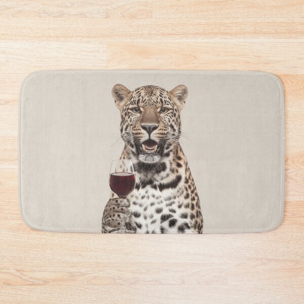 Item preview, Leopard Holding a Wine Glass – Elegant & Humorous Wild Cat Art designed and sold by LazyOwlStore.