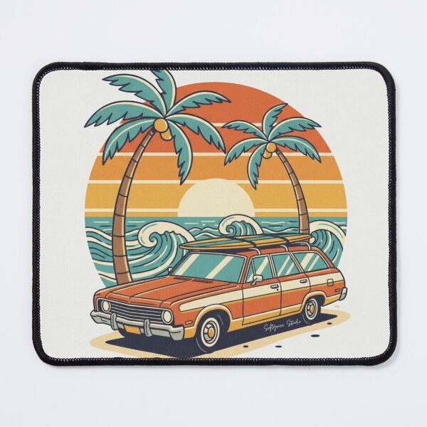 Item preview, Retro Surf Wagon at Sunset designed and sold by SoftgroveStudio.