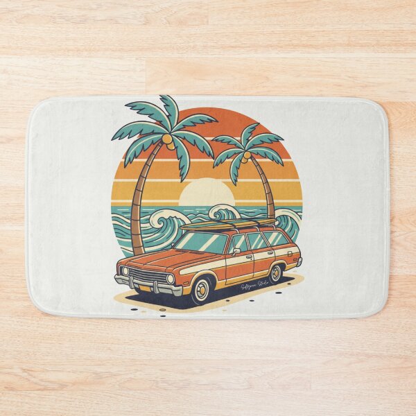 Item preview, Retro Surf Wagon at Sunset designed and sold by SoftgroveStudio.