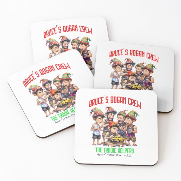 Item preview, Bruce's Bogan Crew Tradie Helpers Funny Aussie Christmas designed and sold by ArtisticDesignsbyLinda.