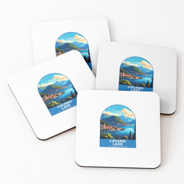 Item preview, Lugano Lake Switzerland Travel Sticker designed and sold by TulipaGraphics.