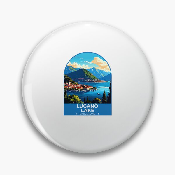Item preview, Lugano Lake Switzerland Travel Sticker designed and sold by TulipaGraphics.