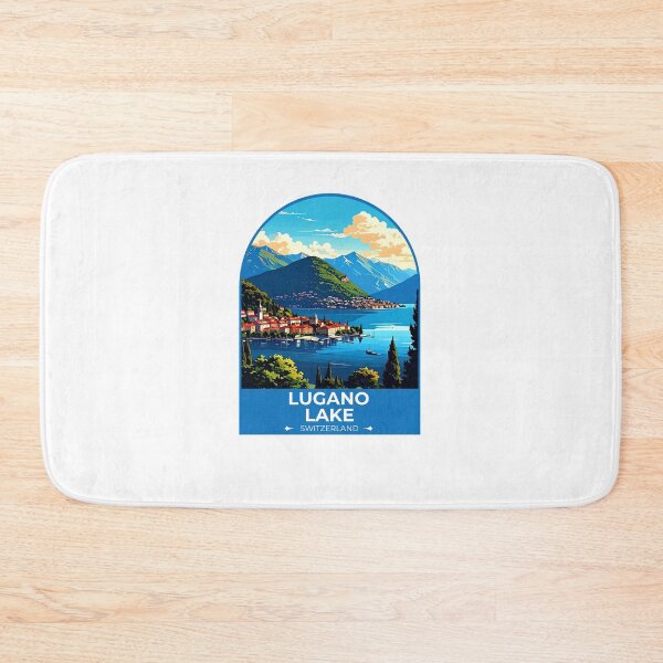 Item preview, Lugano Lake Switzerland Travel Sticker designed and sold by TulipaGraphics.