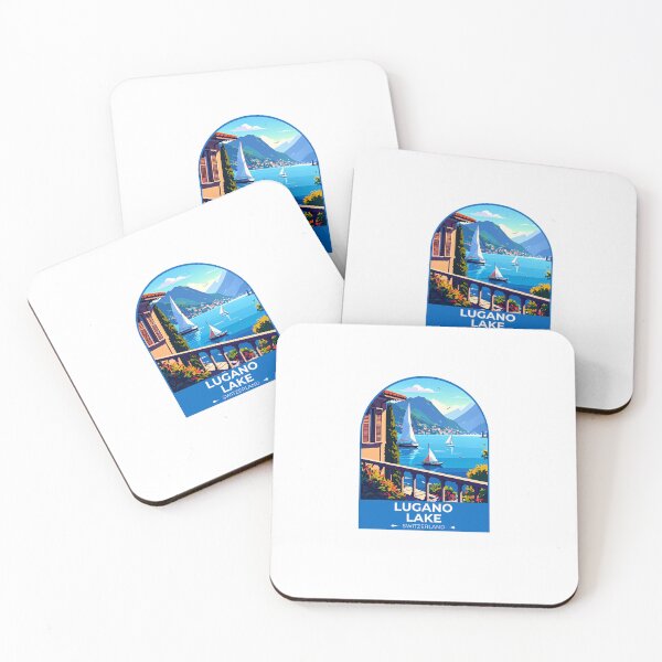Item preview, Lugano Lake Switzerland Travel Sticker designed and sold by TulipaGraphics.