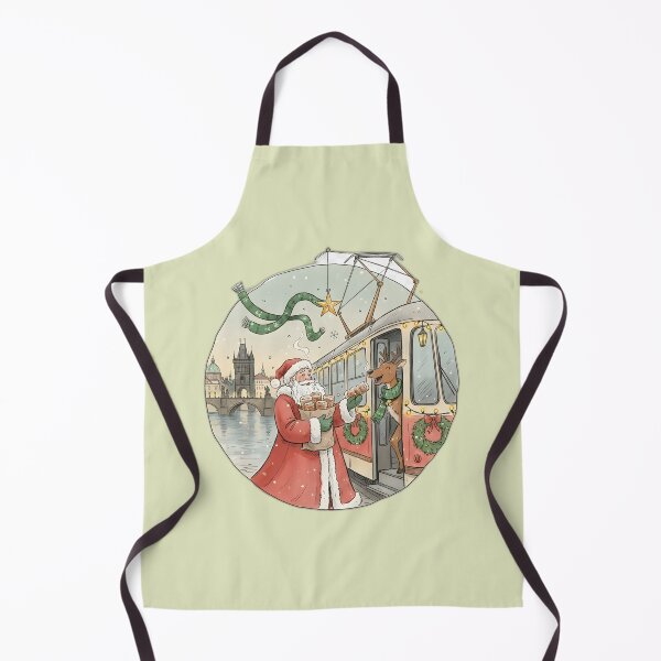 Item preview, Santa & Reindeer by Prague Tram at Charles Bridge designed and sold by FixwellStudio.