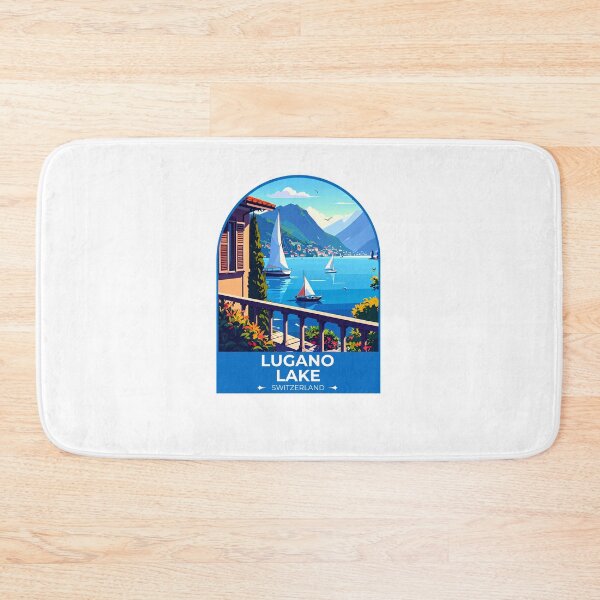 Item preview, Lugano Lake Switzerland Travel Sticker designed and sold by TulipaGraphics.