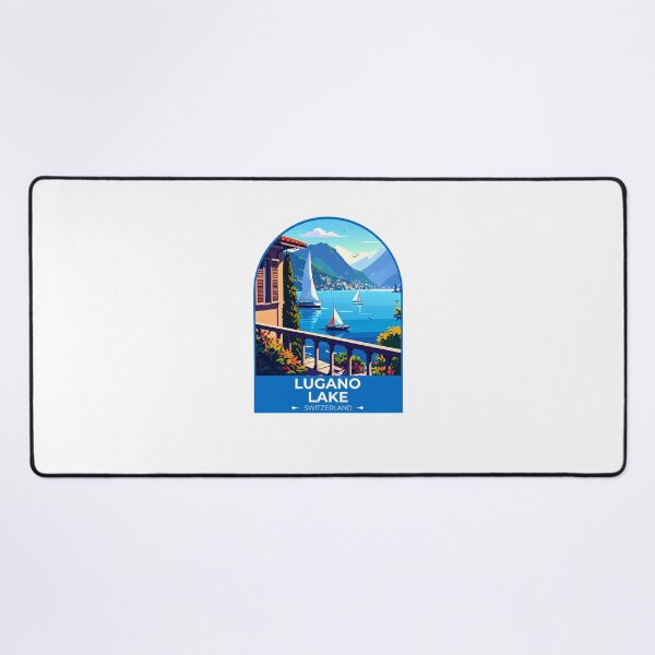Item preview, Lugano Lake Switzerland Travel Sticker designed and sold by TulipaGraphics.