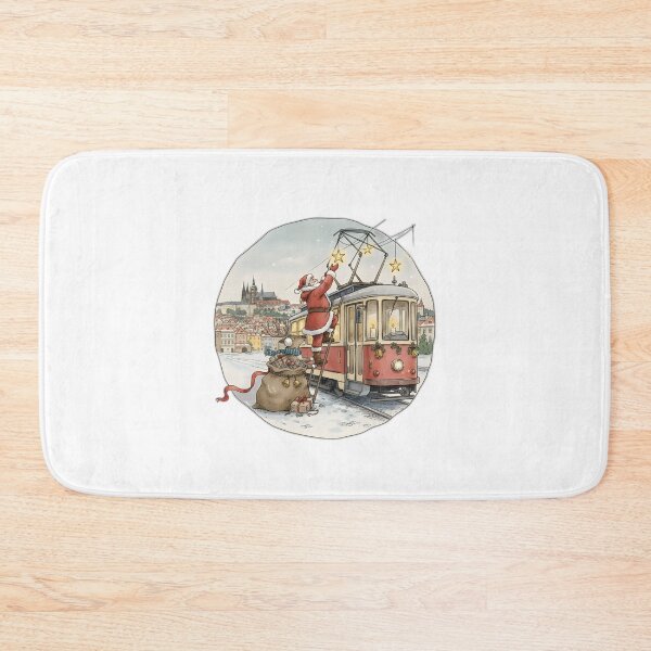 Item preview, Santa & Reindeer with Prague Tram Lanterns designed and sold by FixwellStudio.