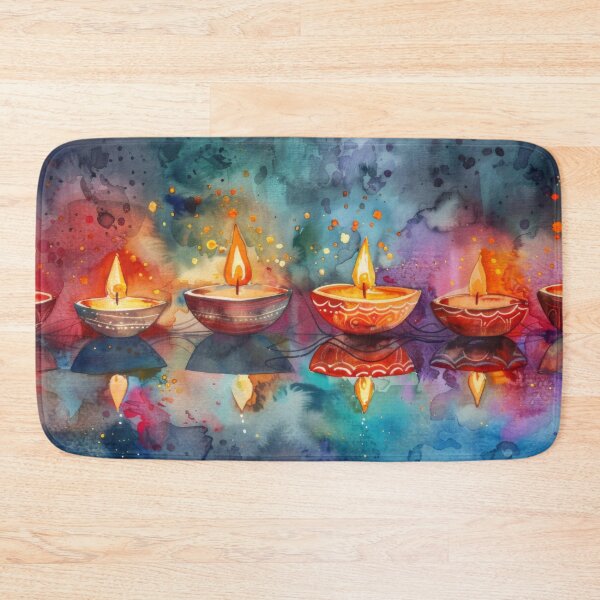 Item preview, Oil lamps with burning flames surrounded by flower petals, background, AI Generated designed and sold by dvoevnore.