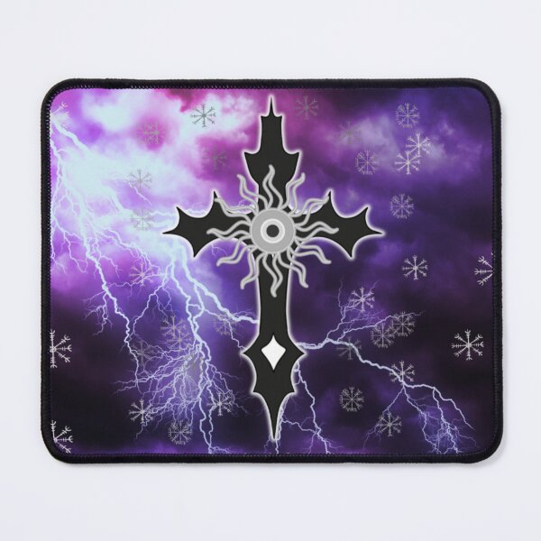 Item preview, Gothic Lightning Cross – Purple Storm Witch Ornament Design (Aegishjalmur & Vegvísir Protection Sigils) by CarmaQuanTarot designed and sold by CarmaQuanTarot.