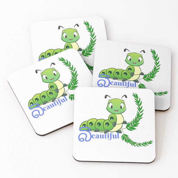 Item preview, Cute Green Caterpillar with Leaf designed and sold by Love3Happy.