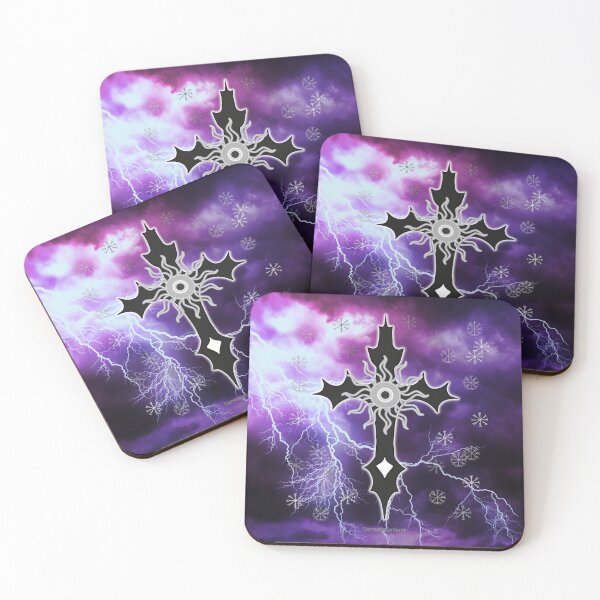 Item preview, Gothic Lightning Cross – Purple Storm Witch Ornament Design (Aegishjalmur & Vegvísir Protection Sigils) by CarmaQuanTarot designed and sold by CarmaQuanTarot.