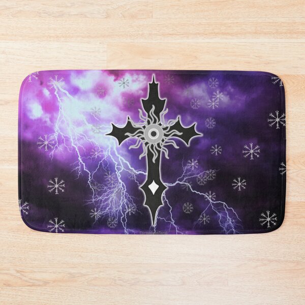 Item preview, Gothic Lightning Cross – Purple Storm Witch Ornament Design (Aegishjalmur & Vegvísir Protection Sigils) by CarmaQuanTarot designed and sold by CarmaQuanTarot.