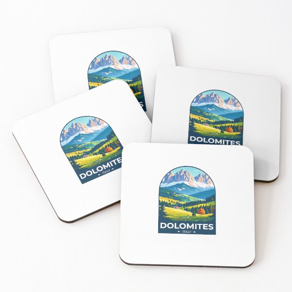 Artikelvorschau, Dolomiten Italien Reiseaufkleber entworfen und verkauft von TulipaGraphics.