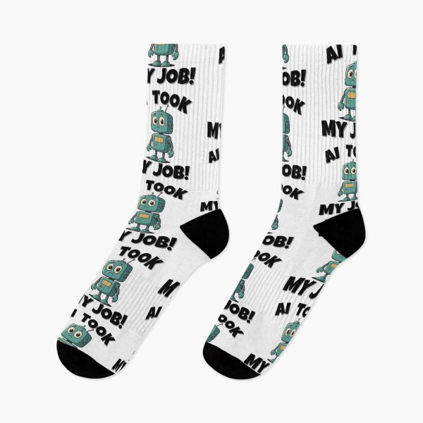 Item preview, AI Took My Job Bold Protest Slogan – Funny Anti-AI Design designed and sold by Maryna_Reine.