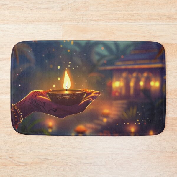 Item preview, Hand holding lit oil lamp in front of illuminated doorway, evening setting, AI Generated designed and sold by dvoevnore.