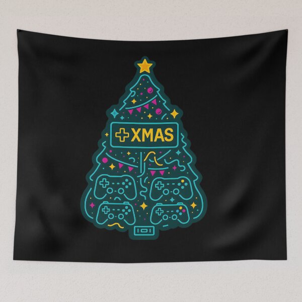Item preview, Neon Gamer XMAS Tree | Retro Christmas Art designed and sold by SoulenCify.