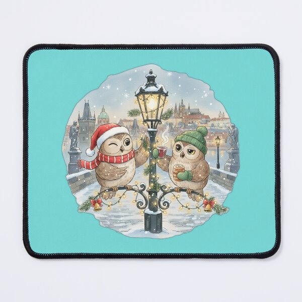 Item preview, Two Owls Caroling in Prague Old Town Square designed and sold by FixwellStudio.