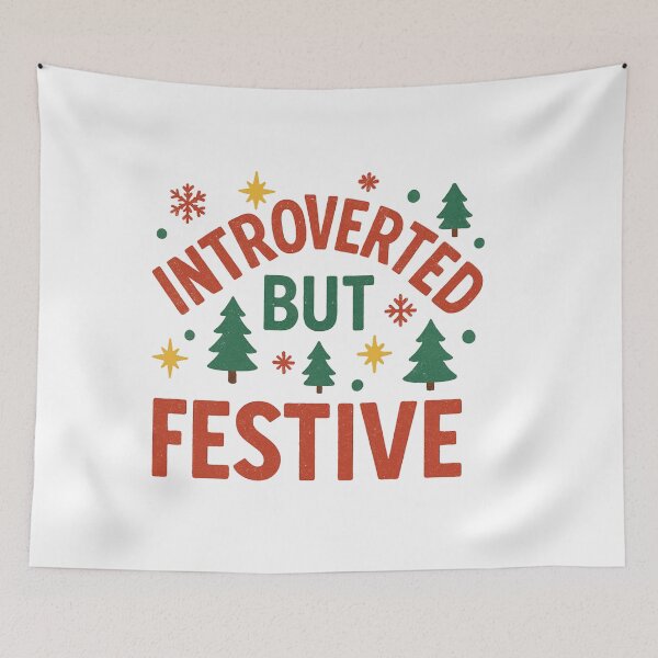 Item preview, Introverted But Festive - Funny Christmas Quote for Quiet Holiday Vibes designed and sold by Maryna_Reine.