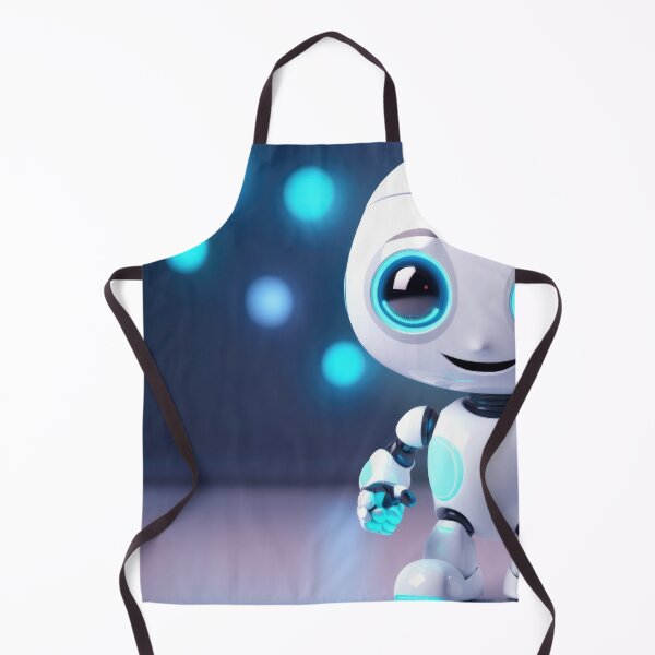 Item preview, Cute robot holding smartphone with glowing blue lights, AI generated designed and sold by dvoevnore.