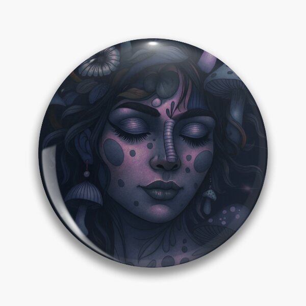 Item preview, Bioluminescent Mushroom Goddess – Dark Fantasy Ethereal Portrait Art designed and sold by DzurDesigns .