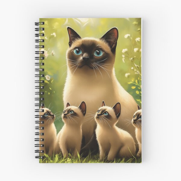 Item preview, Siamese Cat and Kittens in Garden designed and sold by PetsArt.