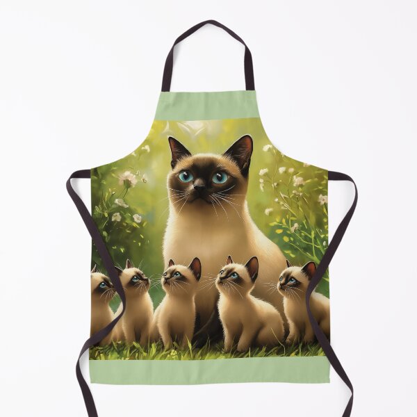 Item preview, Siamese Cat and Kittens in Garden designed and sold by PetsArt.