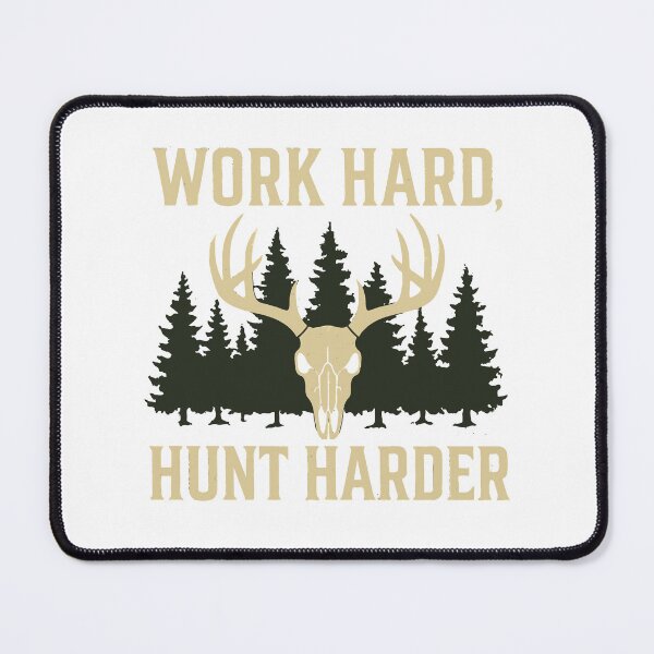 Item preview, Work Hard, Hunt Harder – Deer Antlers, Forest Silhouette & Camo Outdoor Hunting Design designed and sold by DaEeX.